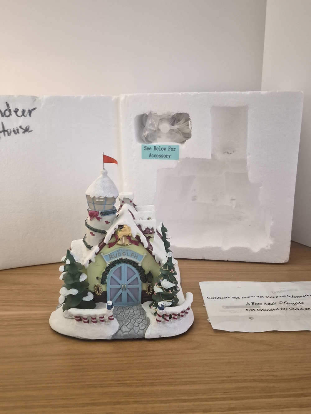 ​Hawthorne Village Watch Tower Reindeer Barn Vintage Sculpture B3783 Christmas